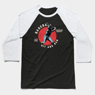 Vintage Baseball Player Hit And Run Baseball Love Baseball T-Shirt
